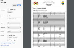 Mencetak kehadiran individu murid