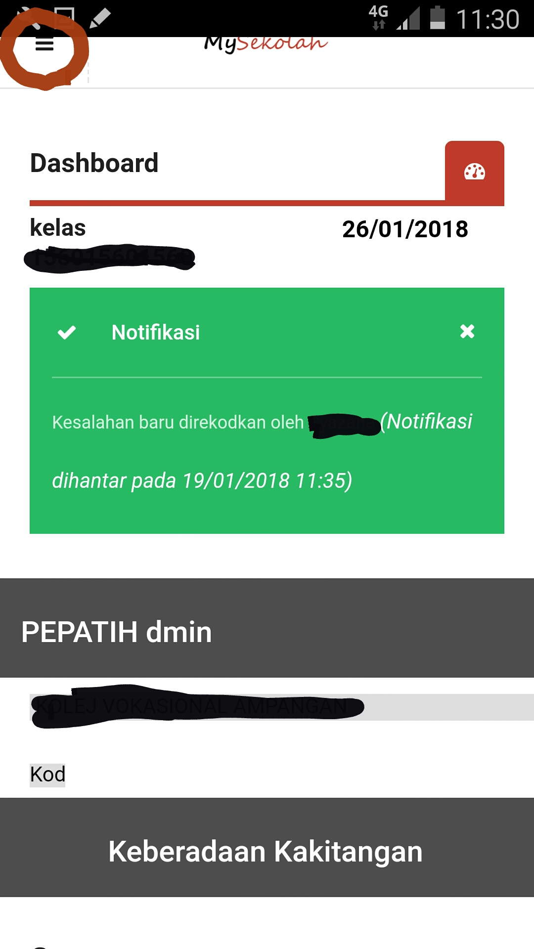 Merekodkan kesalahan disiplin murid